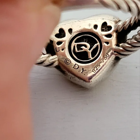 David Yurman Two-Tone Cable Heart Ring